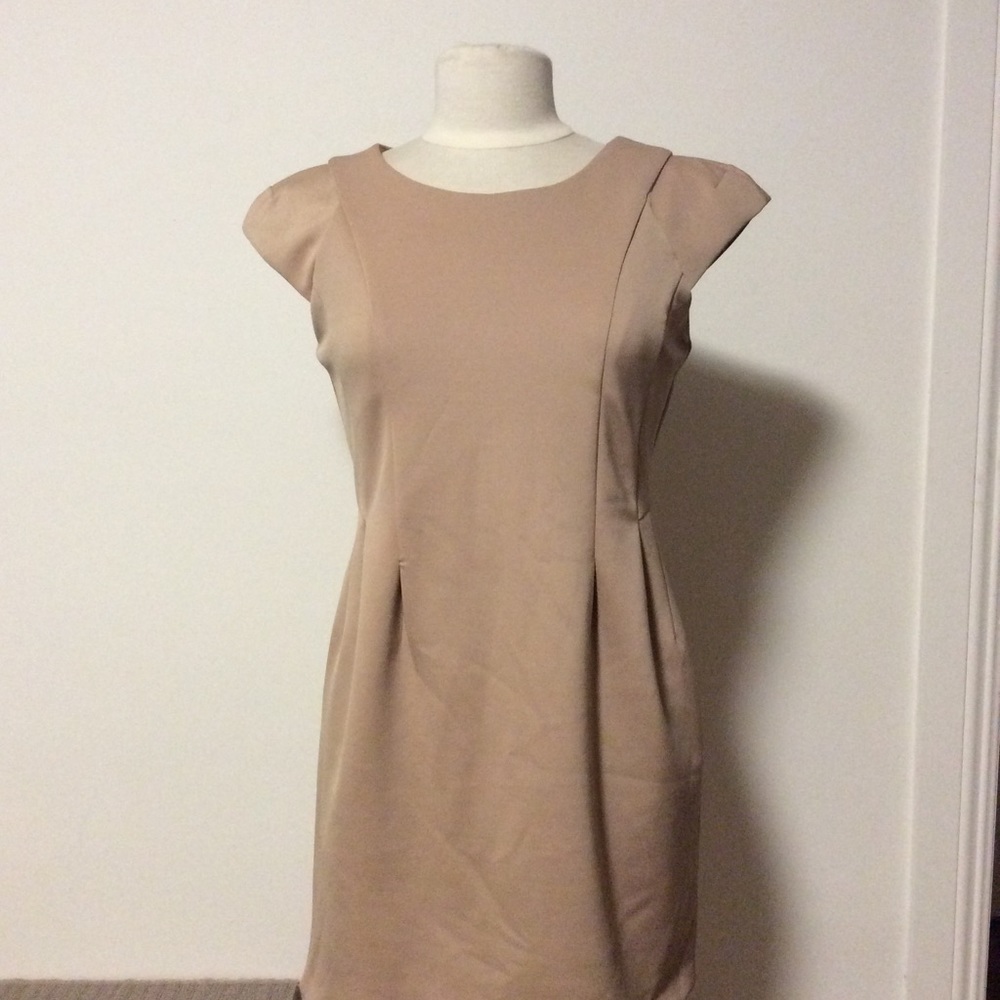 Beige slim dress